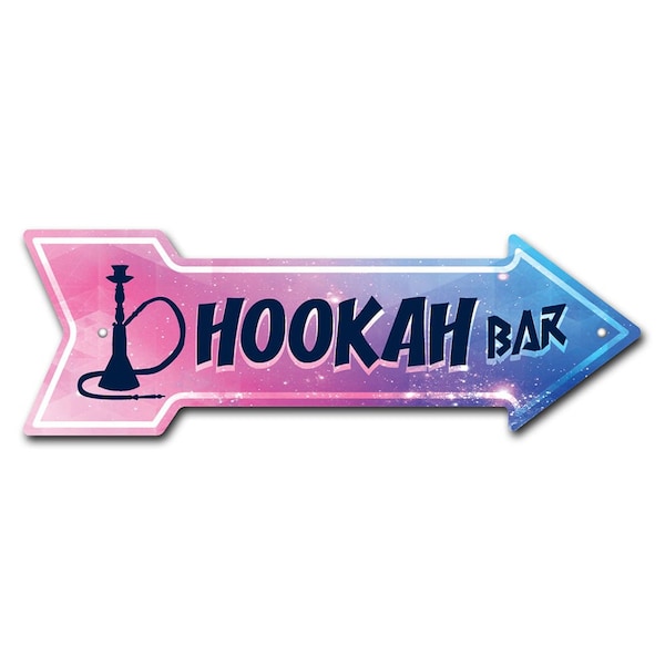 Signmission Hookah Bar Arrow Sign Funny Home Decor 24in Wide P-ARROW8-999817 - main